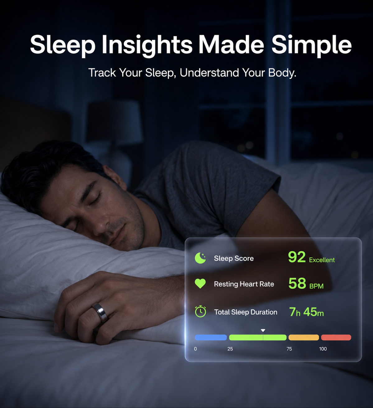 Ceramic Health Monitoring Smart Ring